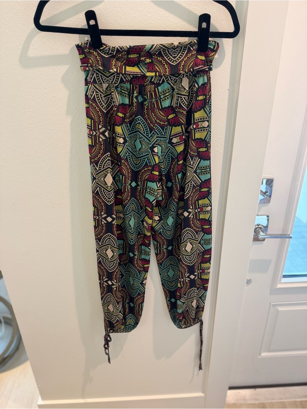 Onzie Boho Print Harem Pants in Teal & Burgundy - Picture 4 of 7